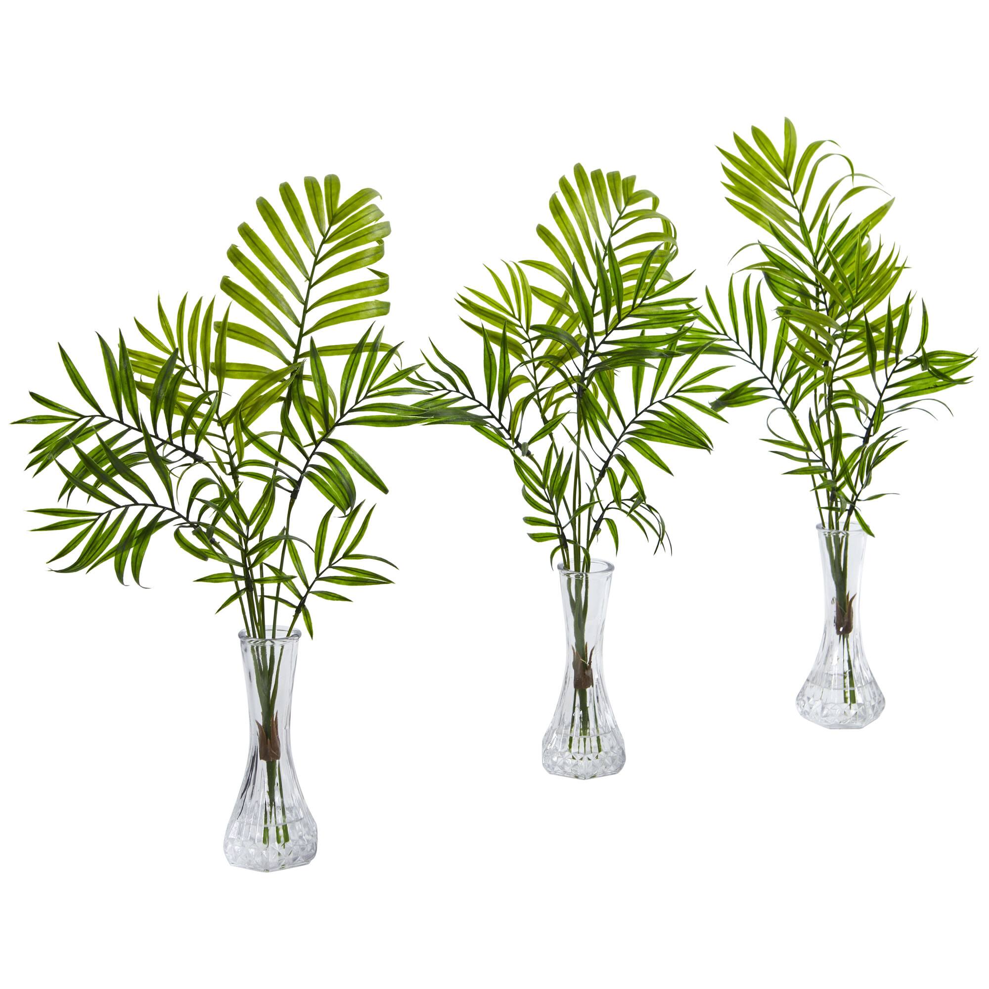 19" Mini Palm in Vase, 3ct.